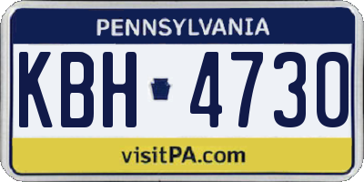 PA license plate KBH4730