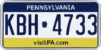PA license plate KBH4733