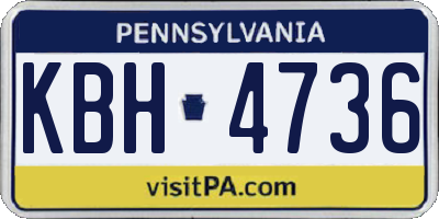PA license plate KBH4736