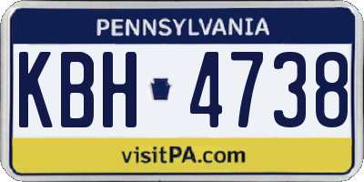 PA license plate KBH4738