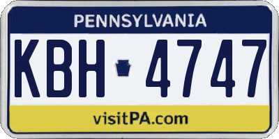 PA license plate KBH4747