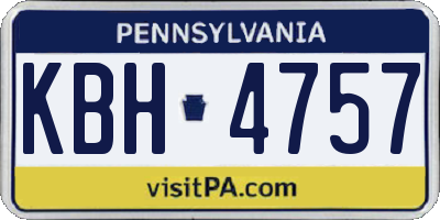 PA license plate KBH4757