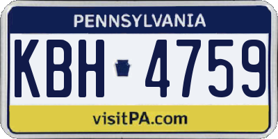 PA license plate KBH4759