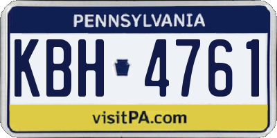 PA license plate KBH4761
