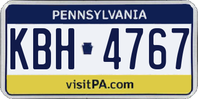 PA license plate KBH4767
