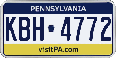 PA license plate KBH4772