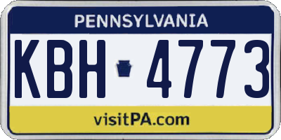 PA license plate KBH4773