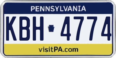 PA license plate KBH4774