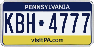 PA license plate KBH4777