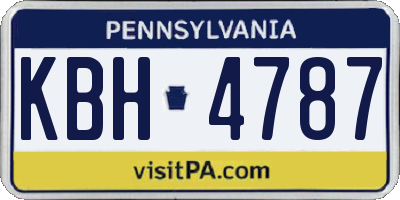 PA license plate KBH4787