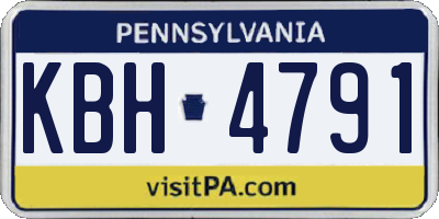 PA license plate KBH4791