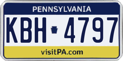 PA license plate KBH4797