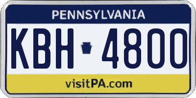 PA license plate KBH4800