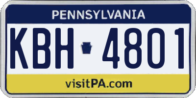PA license plate KBH4801
