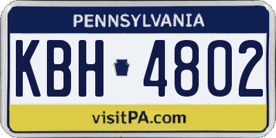 PA license plate KBH4802