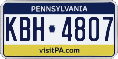 PA license plate KBH4807