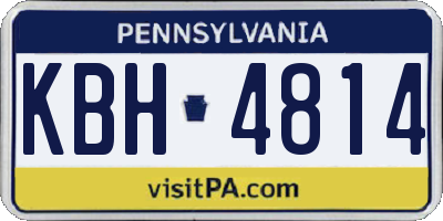 PA license plate KBH4814