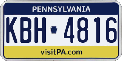 PA license plate KBH4816