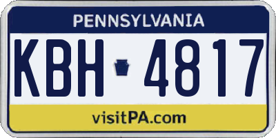 PA license plate KBH4817