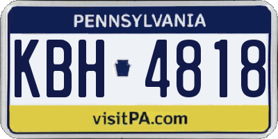 PA license plate KBH4818