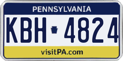 PA license plate KBH4824