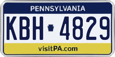 PA license plate KBH4829