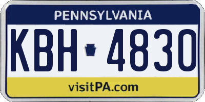 PA license plate KBH4830