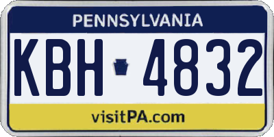 PA license plate KBH4832