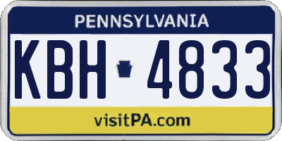 PA license plate KBH4833