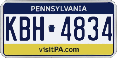 PA license plate KBH4834