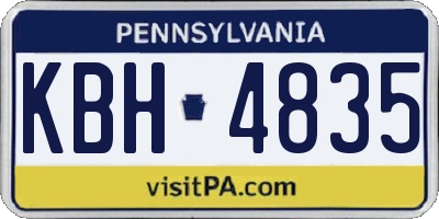 PA license plate KBH4835
