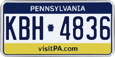 PA license plate KBH4836