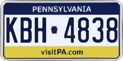 PA license plate KBH4838