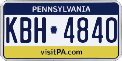 PA license plate KBH4840