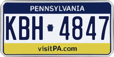 PA license plate KBH4847