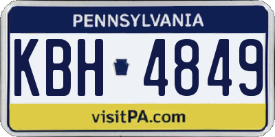 PA license plate KBH4849