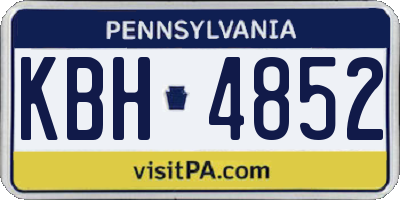 PA license plate KBH4852