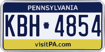 PA license plate KBH4854