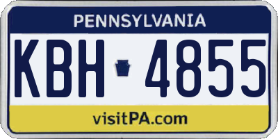 PA license plate KBH4855