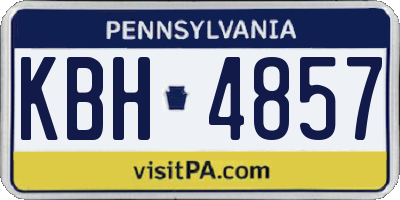 PA license plate KBH4857