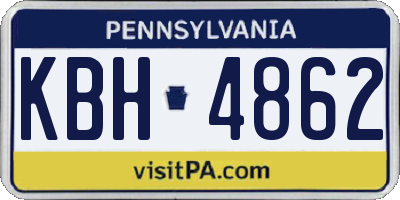 PA license plate KBH4862