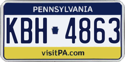 PA license plate KBH4863