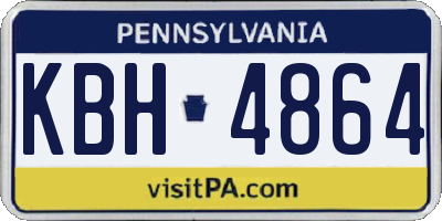 PA license plate KBH4864