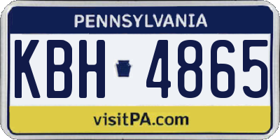 PA license plate KBH4865
