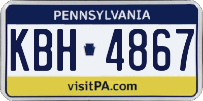 PA license plate KBH4867