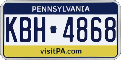 PA license plate KBH4868