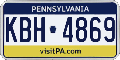 PA license plate KBH4869