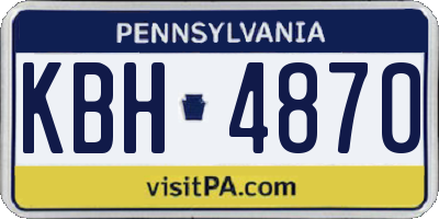 PA license plate KBH4870