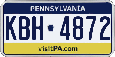 PA license plate KBH4872