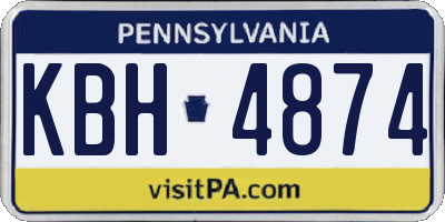 PA license plate KBH4874